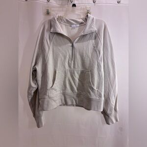 GAP Light Gray Half-Zip Fleece Pullover Hoodie